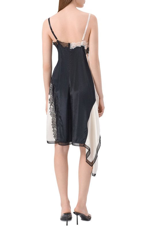 Атласное платье 3.1 Phillip Lim S251-90922SHI Чёрно-белый  S251-90922SHI Фото 4