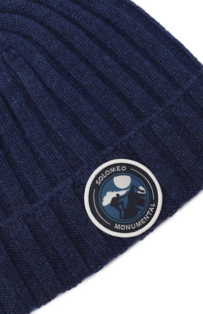 Кашемировая шапка BRUNELLO CUCINELLI темно-синего цвета по цене 29950 руб., арт. B22M90070A, фото 3 Кашемировая шапка BRUNELLO CUCINELLI, арт. B22M90070A, фото 3