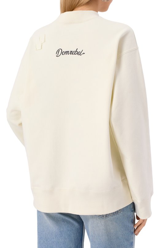 Хлопковый свитшот DOMREBEL KITTY PUNK SWEATSHIRT Кремовый  KITTY PUNK SWEATSHIRT Фото 4