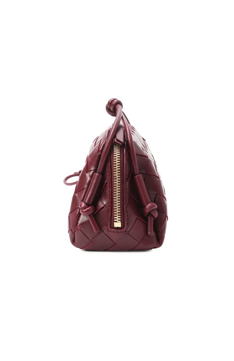 Женская сумка concert pouch BOTTEGA VENETA бордового цвета, арт. 794258/VCPP1 | Фото 4 (Материал: Натуральная кожа; Размер: mini; Ремень/цепочка: На ремешке; Автоматизация состава: Проставлено; Автоматизация ТО: Проставлено)