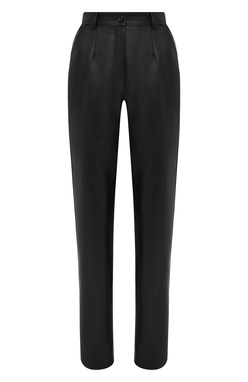 Кожаные брюки DOLCE & GABBANA черного цвета по цене 370500 руб., арт. FTBYFL/HULJ8, фото 1 Кожаные брюки DOLCE & GABBANA, арт. FTBYFL/HULJ8, фото 1