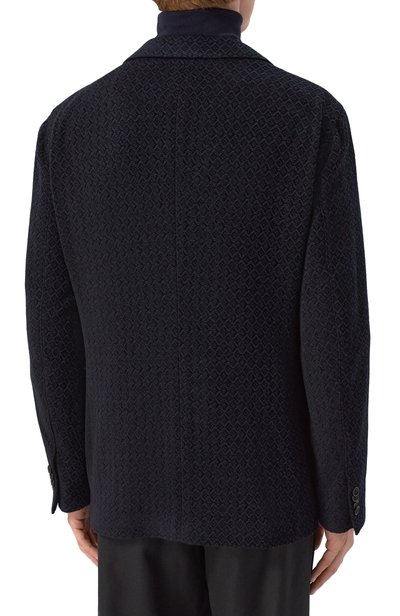 Пиджак из шерсти и вискозы GIORGIO ARMANI темно-синего цвета по цене 354000 руб., арт. GM000140/TE23904, фото 4 Пиджак из шерсти и вискозы GIORGIO ARMANI, арт. GM000140/TE23904, фото 4