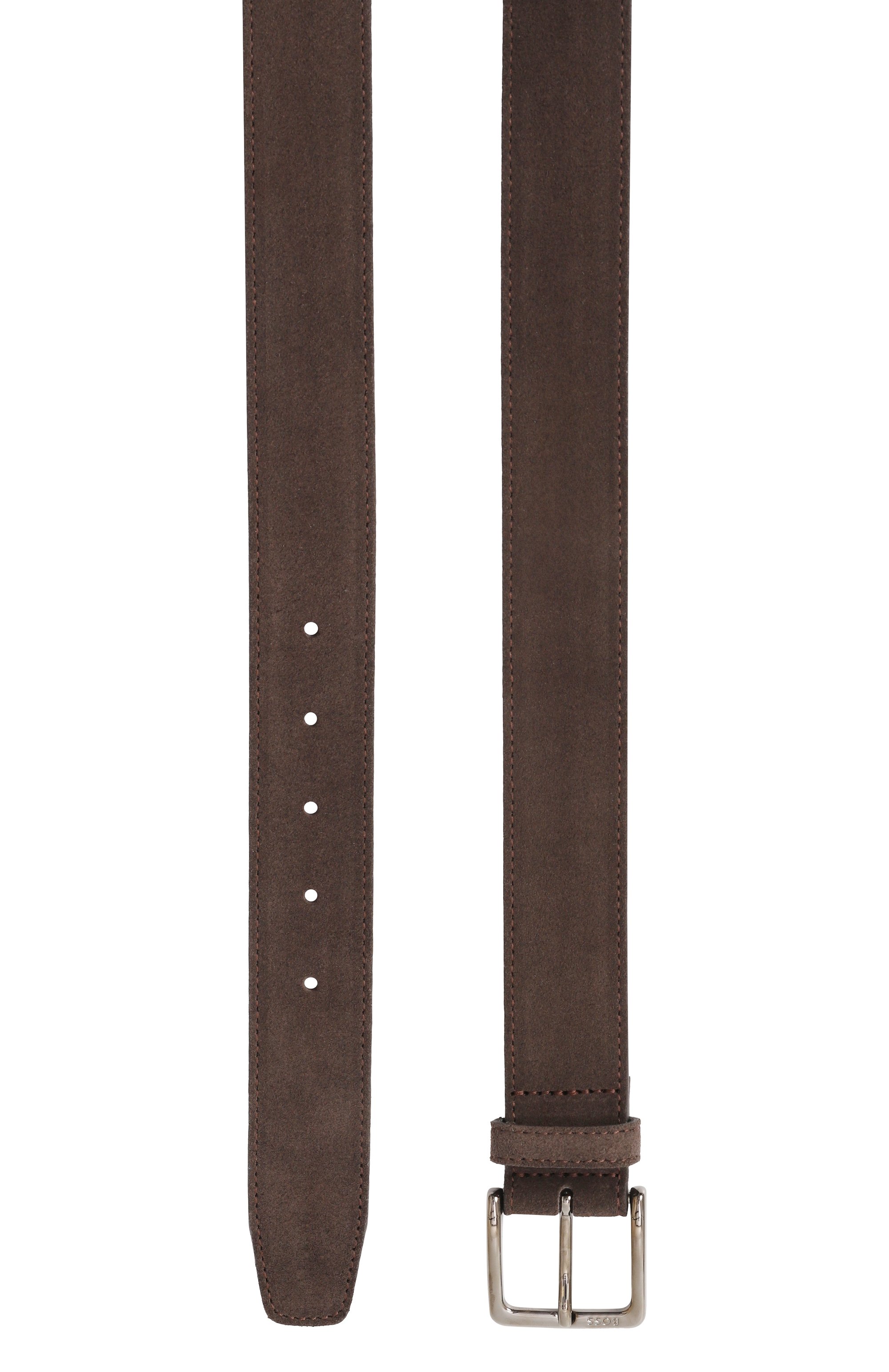 Замшевый ремень BOSS темно-коричневого цвета по цене 11950 руб., арт. 50537177, фото 3 Замшевый ремень BOSS, арт. 50537177, фото 3