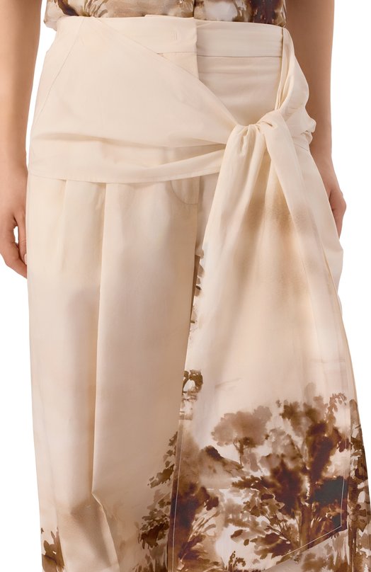 Хлопковые брюки Erika Cavallini P6SI01 Бежевый  P6SI01 Фото 5