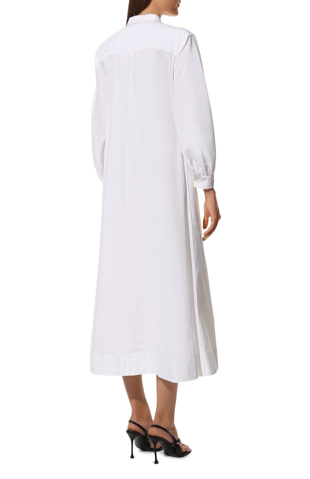 Хлопковое платье JIL SANDER белого цвета по цене 134500 руб., арт. JSPU500606-WU245200, фото 4 Хлопковое платье JIL SANDER, арт. JSPU500606-WU245200, фото 4
