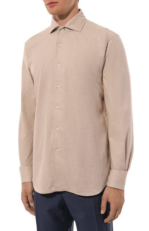 Хлопковая рубашка Corneliani 94P156-9411629 Бежевый  94P156-9411629 Фото 3