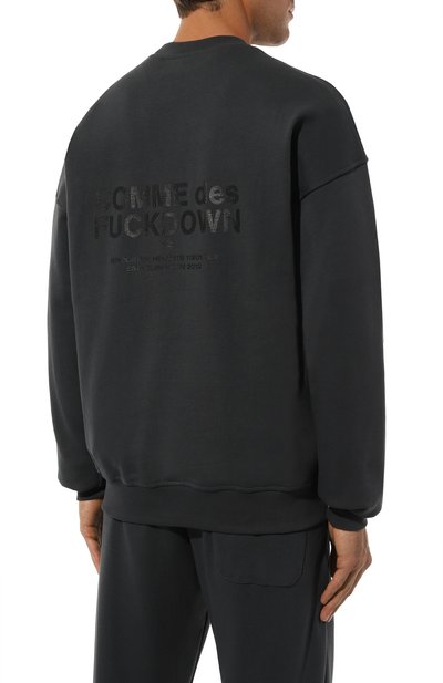 Хлопковый свитшот COMME DES FUCKDOWN темно-серого цвета по цене 11100 руб., арт. CFABM01326, фото 4 Хлопковый свитшот COMME DES FUCKDOWN, арт. CFABM01326, фото 4