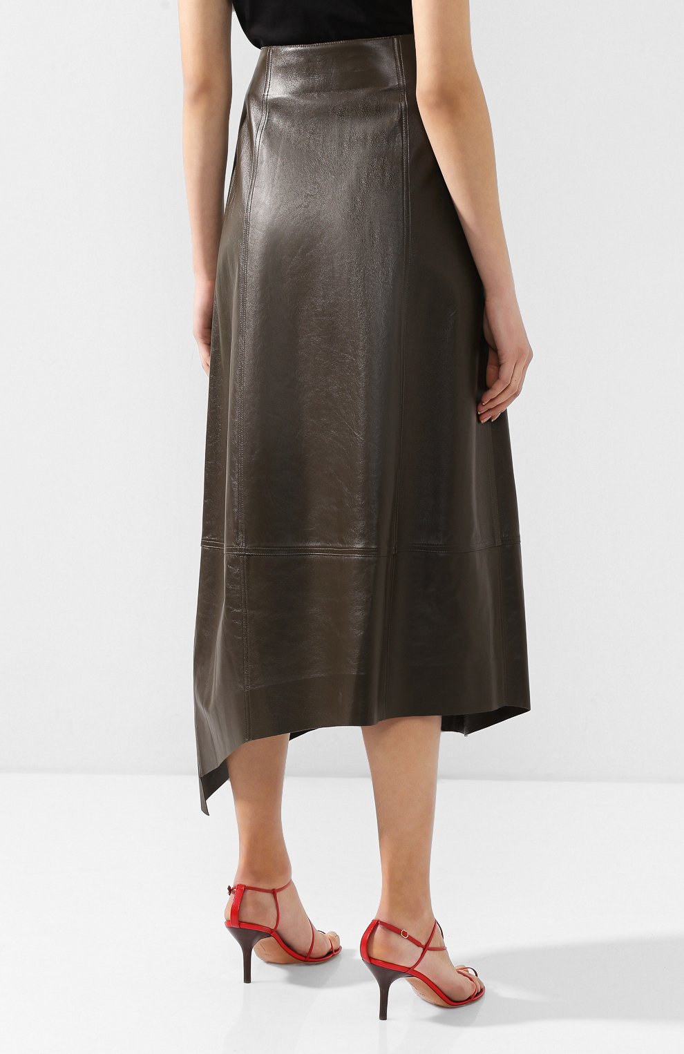 Кожаная юбка VICTORIA BECKHAM, арт. SK LNG 3621 AW18M LEATHER, фото 4