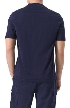 Мужская хлопковая футболка BRUNELLO CUCINELLI темно-синего цвета, арт. M0B137444G | Фото 4 (Драгоценные камни: Проставлено; Длина (для топов): �Стандартные; Рукава: Короткие; Материал сплава: Проставлено; Стили: Кэжуэл; Принт: Без принта; Материал внешний: Хлопок; Мужское Кросс-КТ: Футболка-одежда; Кросс-КТ: Джерси)