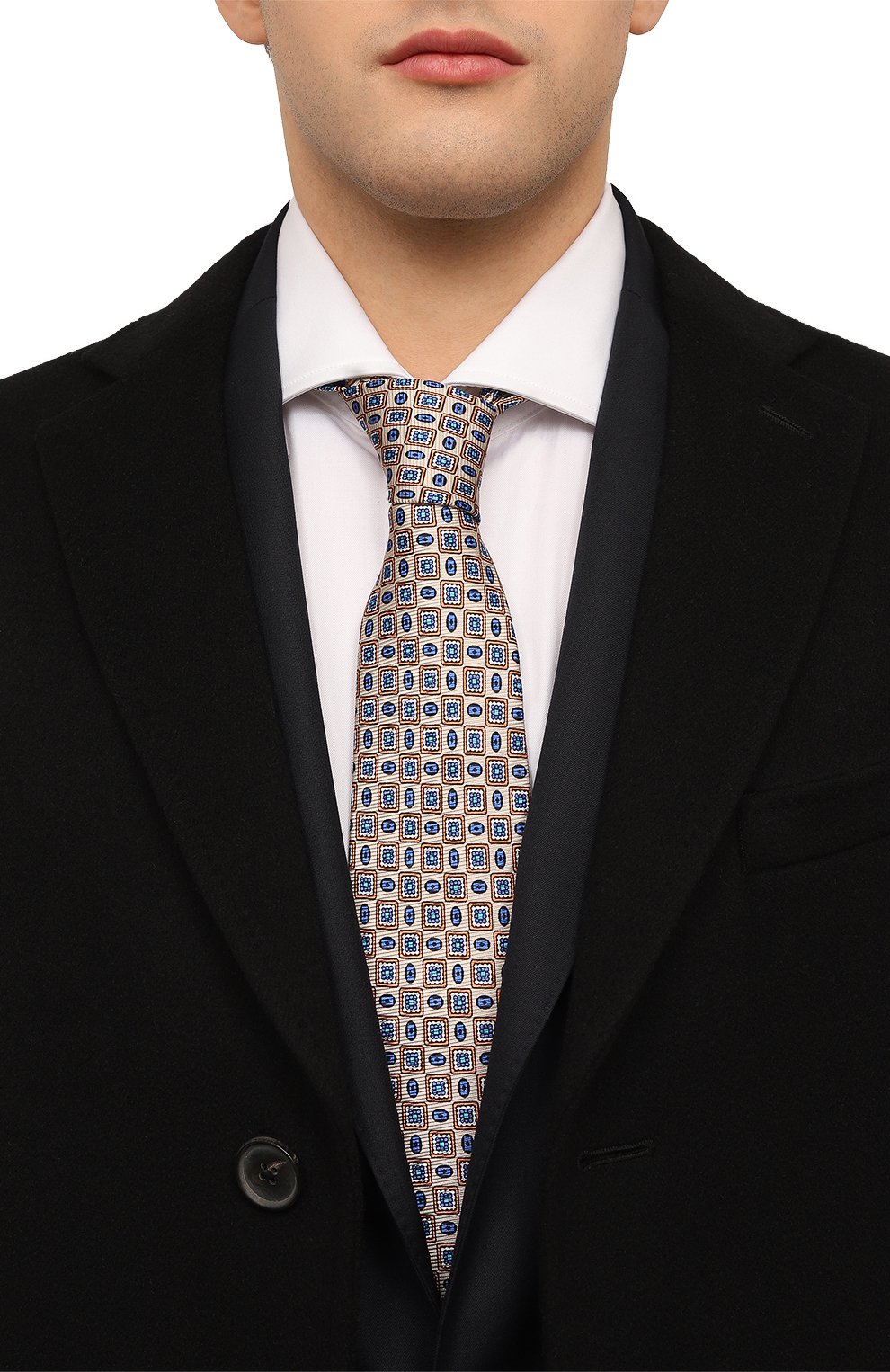 Шелковый галстук KITON бежевого цвета по цене 28050 руб., арт. UCRVKLC01I90, фото 2 Шелковый галстук KITON, арт. UCRVKLC01I90, фото 2