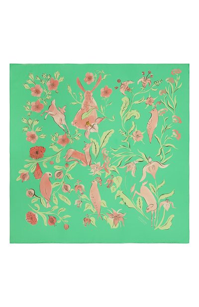 Шелковый платок лань в цветущем лесу PETITJEAN PARIS, арт. 12C22, фото 4