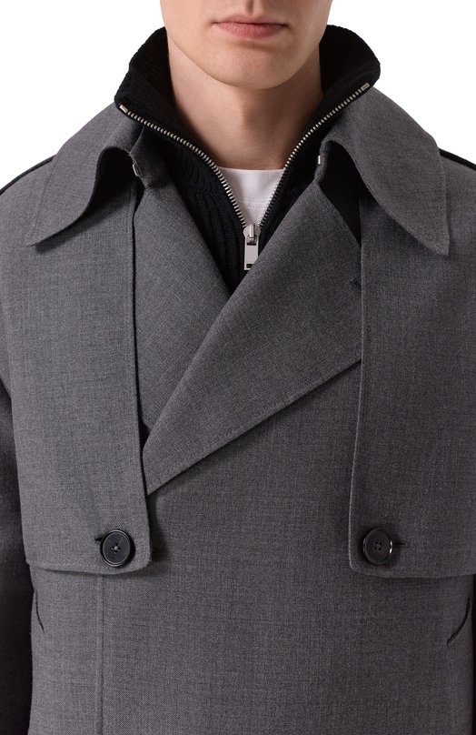 Шерстяной тренч Jil Sander J21SW0072/J40289 Серый  J21SW0072/J40289 Фото 4