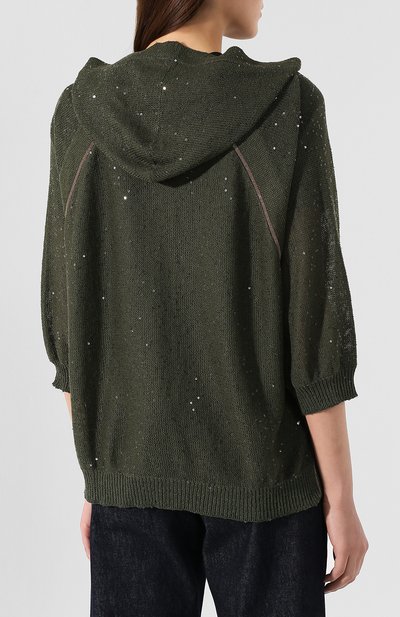 Кардиган из смеси льна и шелка BRUNELLO CUCINELLI, арт. M10572706, фото 4