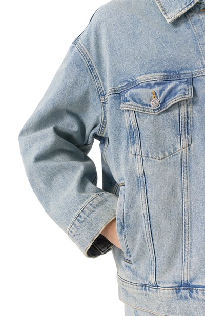 Джинсовая куртка 7 FOR ALL MANKIND голубого цвета по цене 26350 руб., арт. JSCKC650SH, фото 5 Джинсовая куртка 7 FOR ALL MANKIND, арт. JSCKC650SH, фото 5