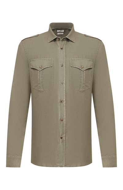 Рубашка изо льна и хлопка BRUNELLO CUCINELLI, арт. MD6983058, фото 1