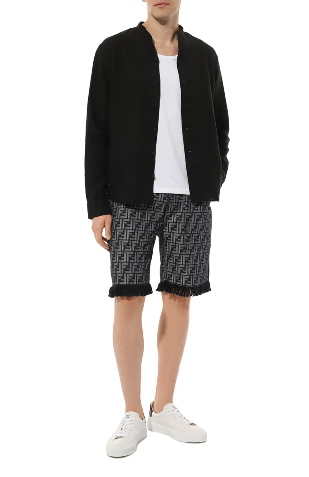 Хлопковые шорты FENDI темно-синего цвета по цене 107500 руб., арт. FLP307/AMZ3/F0ZNZ, фото 2 Хлопковые шорты FENDI, арт. FLP307/AMZ3/F0ZNZ, фото 2