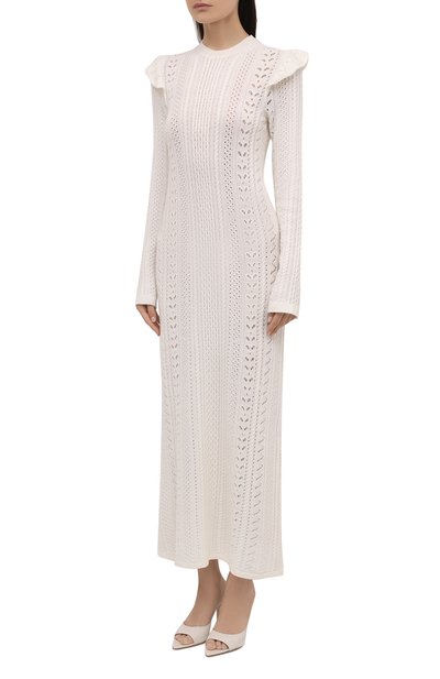 Платье из шерсти и кашемира CHLOÉ кремового цвета по цене 238000 руб., арт. CHC21WMR07580, фото 3 Платье из шерсти и кашемира CHLOÉ, арт. CHC21WMR07580, фото 3