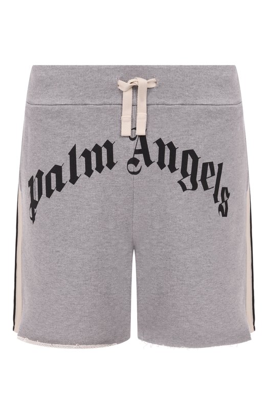 Хлопковые шорты Palm Angels PMCI026F25FLE001 Серый PMCI026F25FLE001
