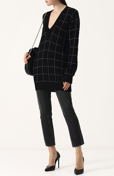 Укороченные джинсы прямого кроя с потертостями ALEXANDER WANG, арт. 4D994191BX, фото 2