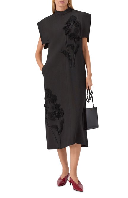 Женское платье из вискозы и шелка JIL SANDER, арт. J03CT0468/J65005