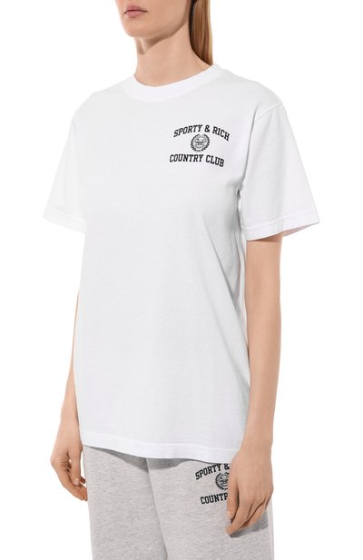 Хлопковая футболка SPORTY AND RICH, арт. T0043516218WH01, фото 3