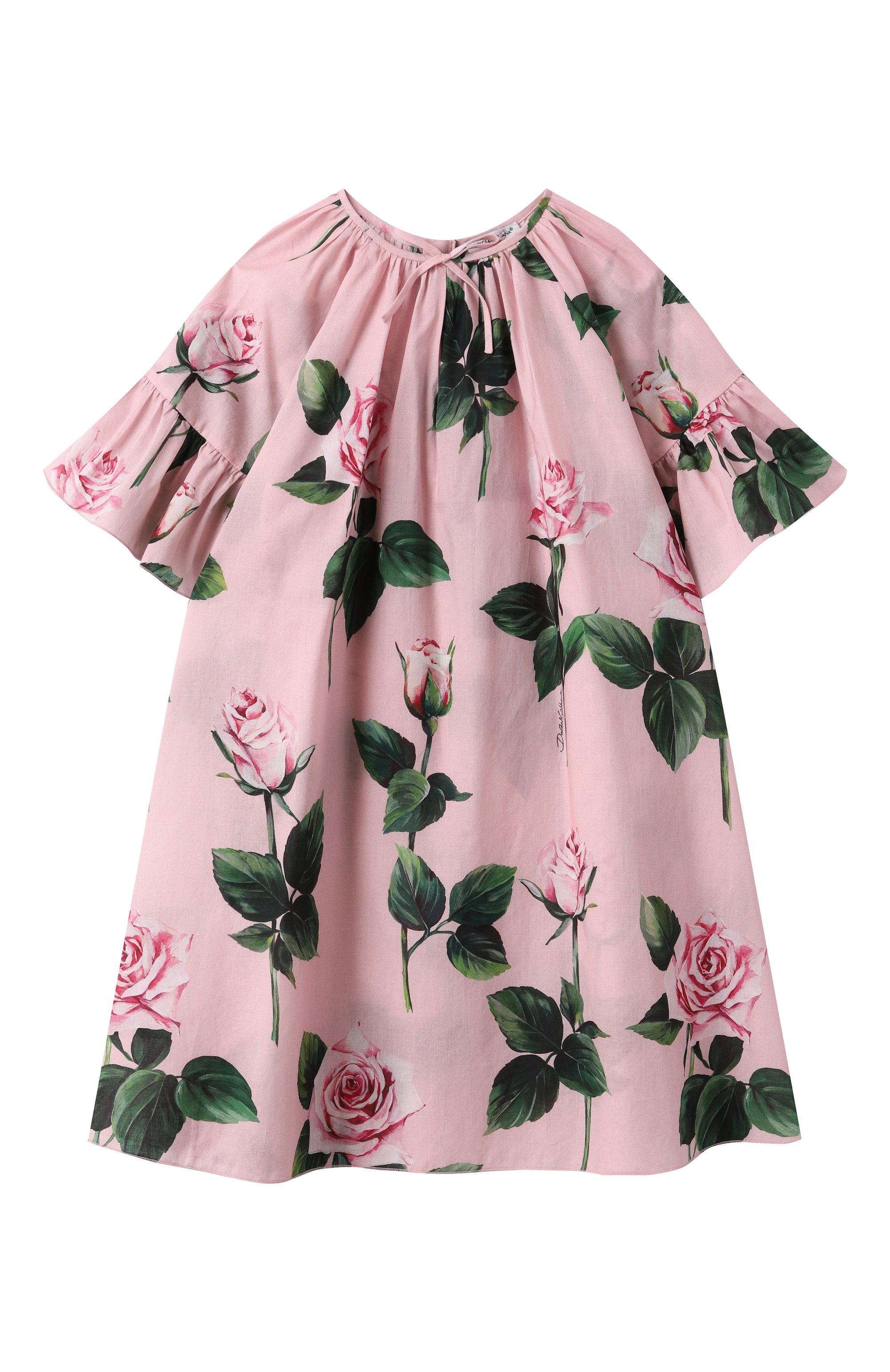 Хлопковое платье DOLCE & GABBANA розового цвета по цене 57500 руб., арт. L54DF8/HS5TA/8-14, фото 1 Хлопковое платье DOLCE & GABBANA, арт. L54DF8/HS5TA/8-14, фото 1