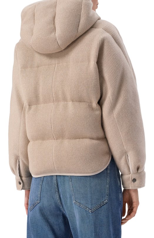 Кашемировый пуховик Brunello Cucinelli M01ET7728 Бежевый  M01ET7728 Фото 4