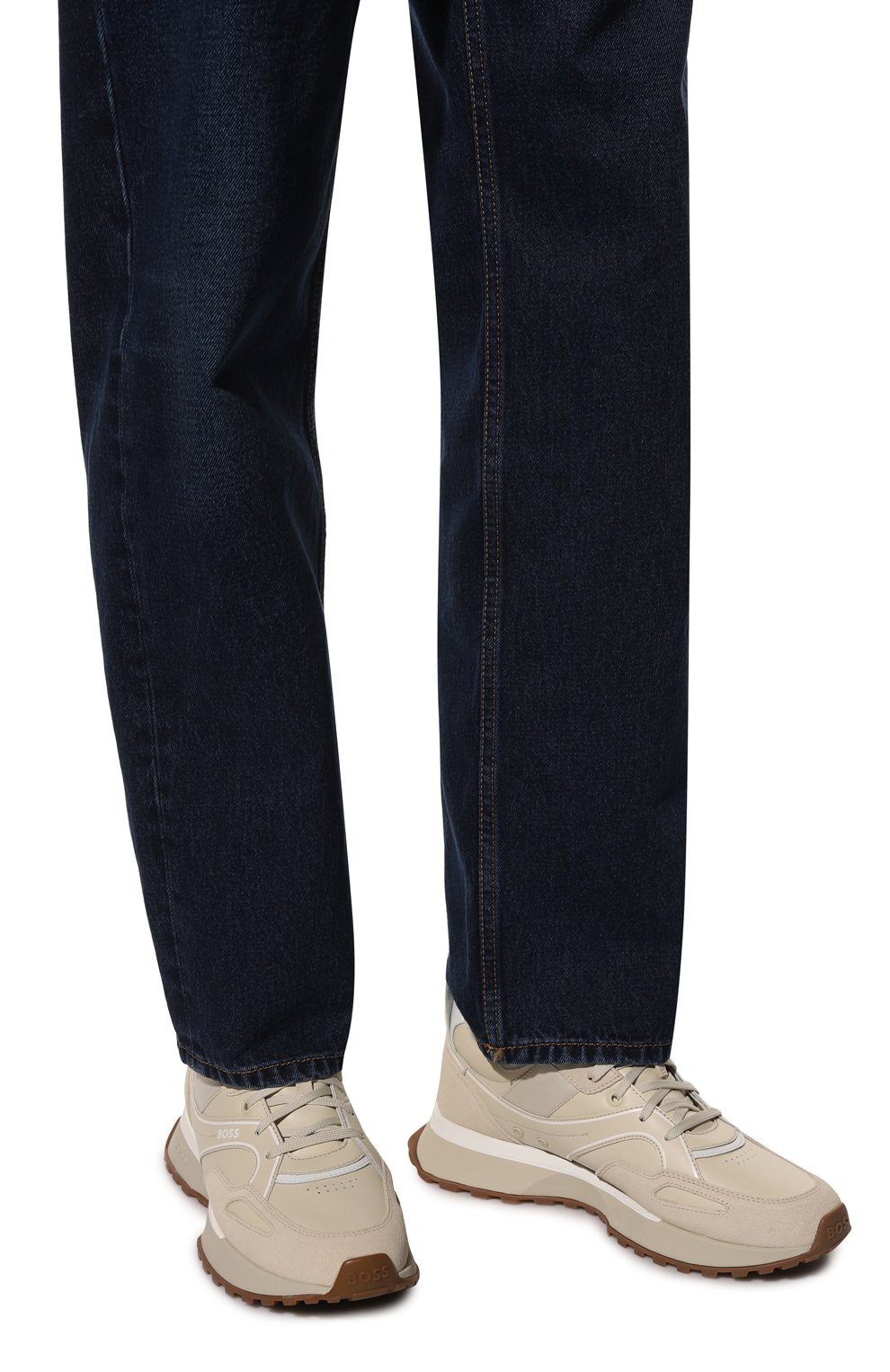 Кожаные кроссовки BOSS, арт. 50487592, фото 3