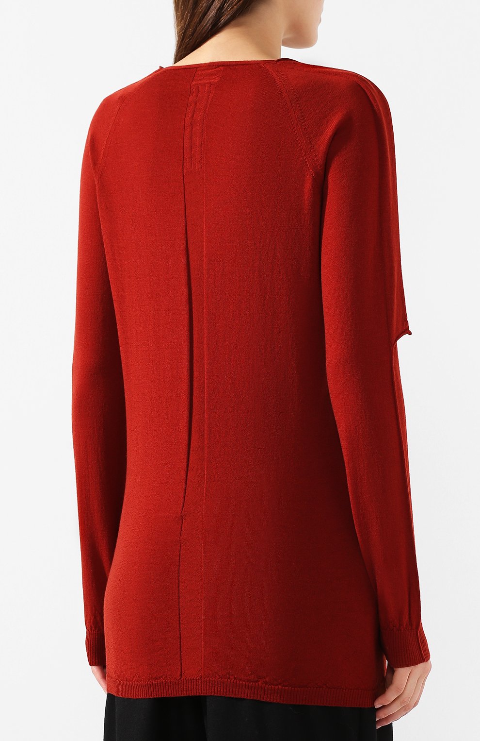 Шерстяной пуловер RICK OWENS бордового цвета по цене 62200 руб., арт. R019F5693/M, фото 4 Шерстяной пуловер RICK OWENS, арт. R019F5693/M, фото 4