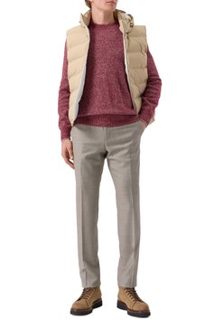 Мужские шерстяные брюки CORNELIANI светло-бежевого цвета, арт. 255B01-2517087 | Фото 2 (Материал сплава: Проставлено; Длина (брюки, джинсы): Стандартные; Драгоценные камни: Проставлено; Материал внешний: Шерсть; Стили: Классический, Кэжуэл; Случай: Формальный, Повседневный)