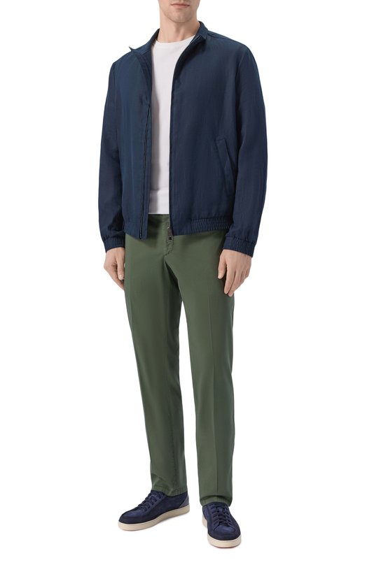 Хлопковые брюки Marco Pescarolo SLIM80/5300 Зелёный  SLIM80/5300 Фото 2
