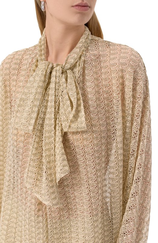 Блузка из вискозы Missoni DS25SJ08/BR010R Бежевый  DS25SJ08/BR010R Фото 5