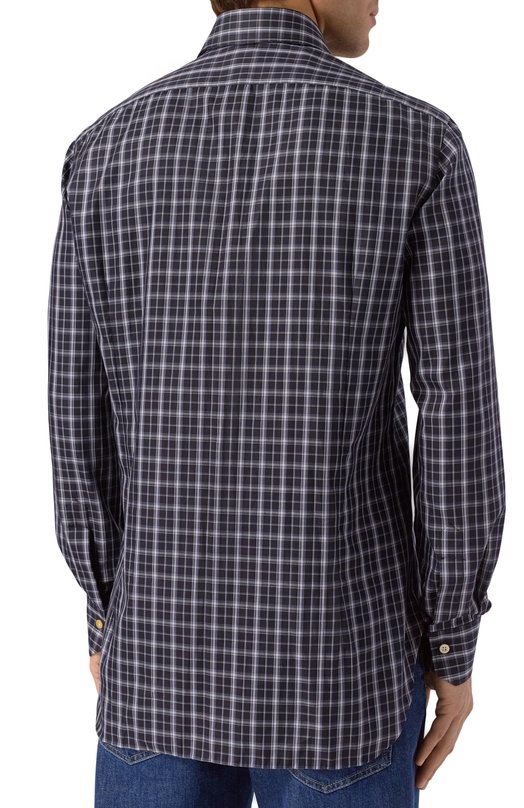 Хлопковая рубашка Kiton UCCP2H0948136 Чёрный  UCCP2H0948136 Фото 4