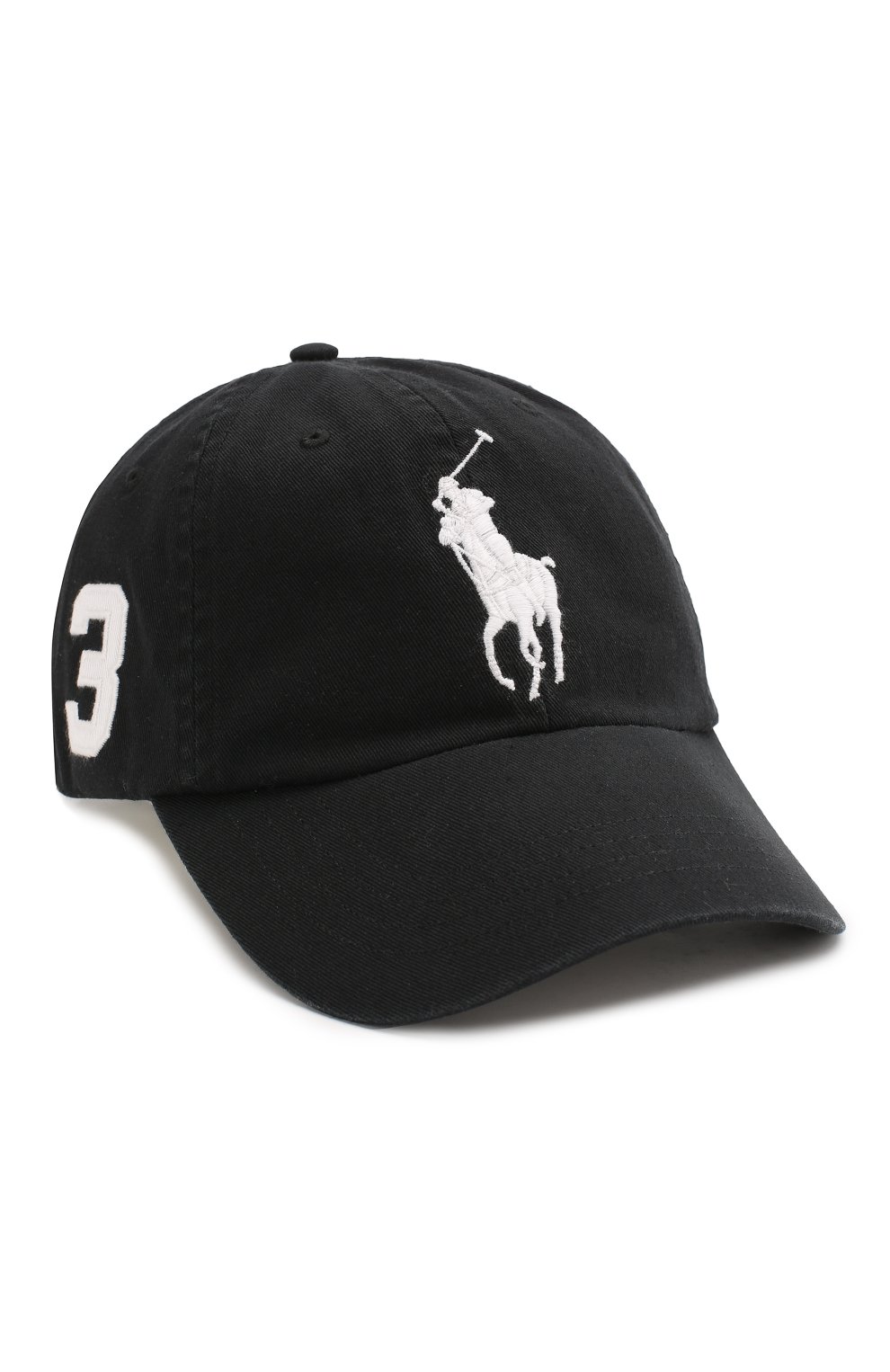 Хлопковая бейсболка POLO RALPH LAUREN черного цвета по цене 6845 руб., арт. 710673584, фото 1 Хлопковая бейсболка POLO RALPH LAUREN, арт. 710673584, фото 1