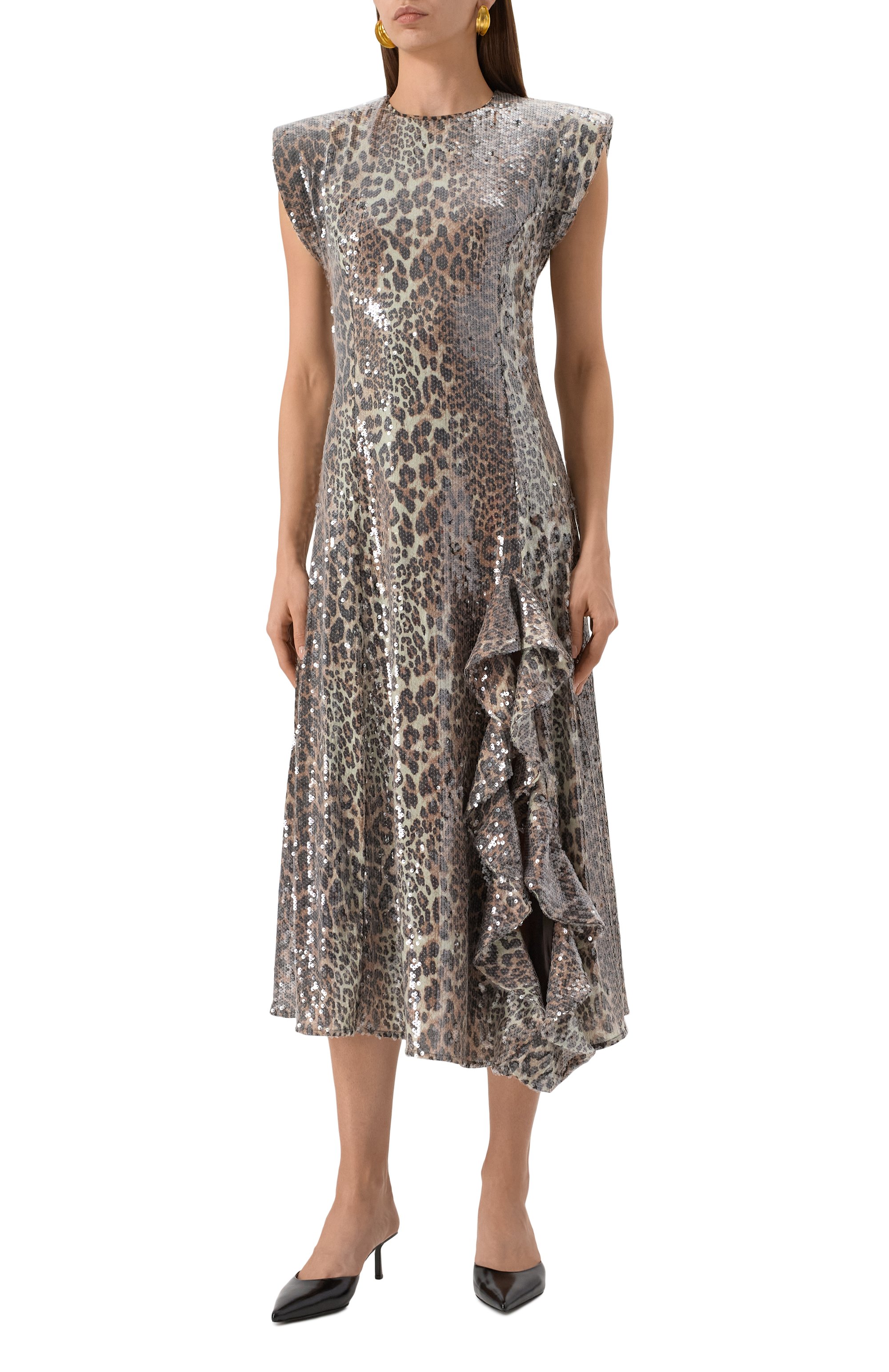 Платье с отделкой пайетками GANNI, арт. T4181/943, фото 3