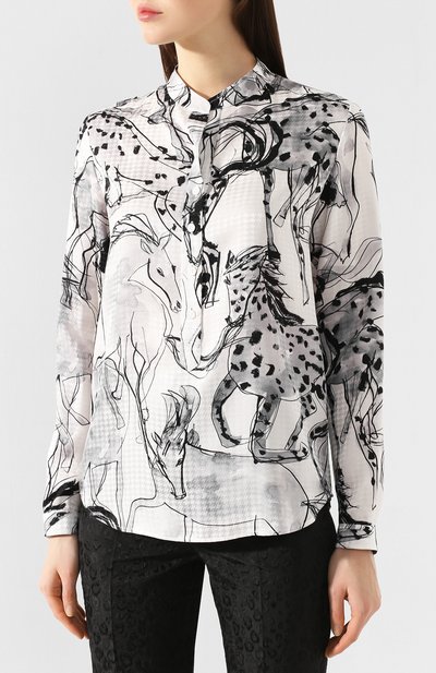 Шелковая рубашка STELLA MCCARTNEY разноцветного цвета по цене 49300 руб., арт. 531885/S0A12, фото 3 Шелковая рубашка STELLA MCCARTNEY, арт. 531885/S0A12, фото 3