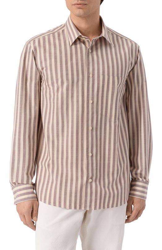 Хлопковая рубашка Bogner 58791224 Бежевый  58791224 Фото 3