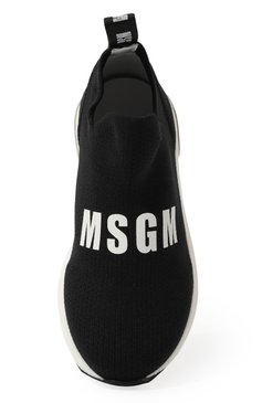 Детские текстильные кроссовки MSGM KIDS черного цвета, арт. 76204/28-35 | Фото 4 (Материал внешний: Текстиль; Материал сплава: Проставлено; Нос: Не проставлено; Материал внутренний: Текстиль)