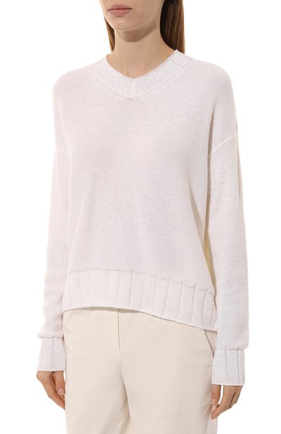 Шерстяной пуловер LORENA ANTONIAZZI белого цвета по цене 75150 руб., арт. A24117VM85A/2471, фото 3 Шерстяной пуловер LORENA ANTONIAZZI, арт. A24117VM85A/2471, фото 3