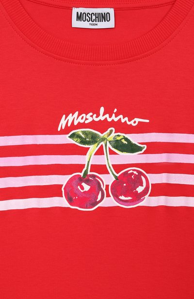Хлопковое платье MOSCHINO красного цвета по цене 15750 руб., арт. HDV0HS/LAA43_001, фото 3 Хлопковое платье MOSCHINO, арт. HDV0HS/LAA43_001, фото 3