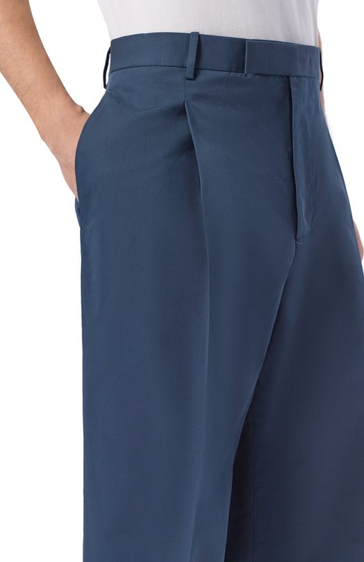 Брюки из хлопка и шелка Jil Sander J22KA0327/J45266 Синий  J22KA0327/J45266 Фото 5