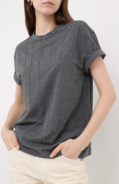 Хлопковая футболка BRUNELLO CUCINELLI, арт. M0T18BE100, фото 3