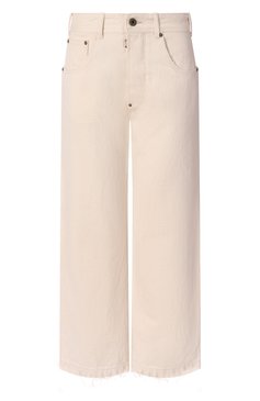 Женские джинсы MAISON MARGIELA кремового цвета, арт. S50LA0240/M30026 | Фото 1 (Длина (брюки, джинсы): Стандартные; Материал сплава: Проставлено; Драгоценные камни: Проставлено; Материал внешний: Деним, Хлопок; Кросс-КТ: Деним; Стили: Кэжуэл; Силуэт Ж (брюки и джинсы): Прямые)