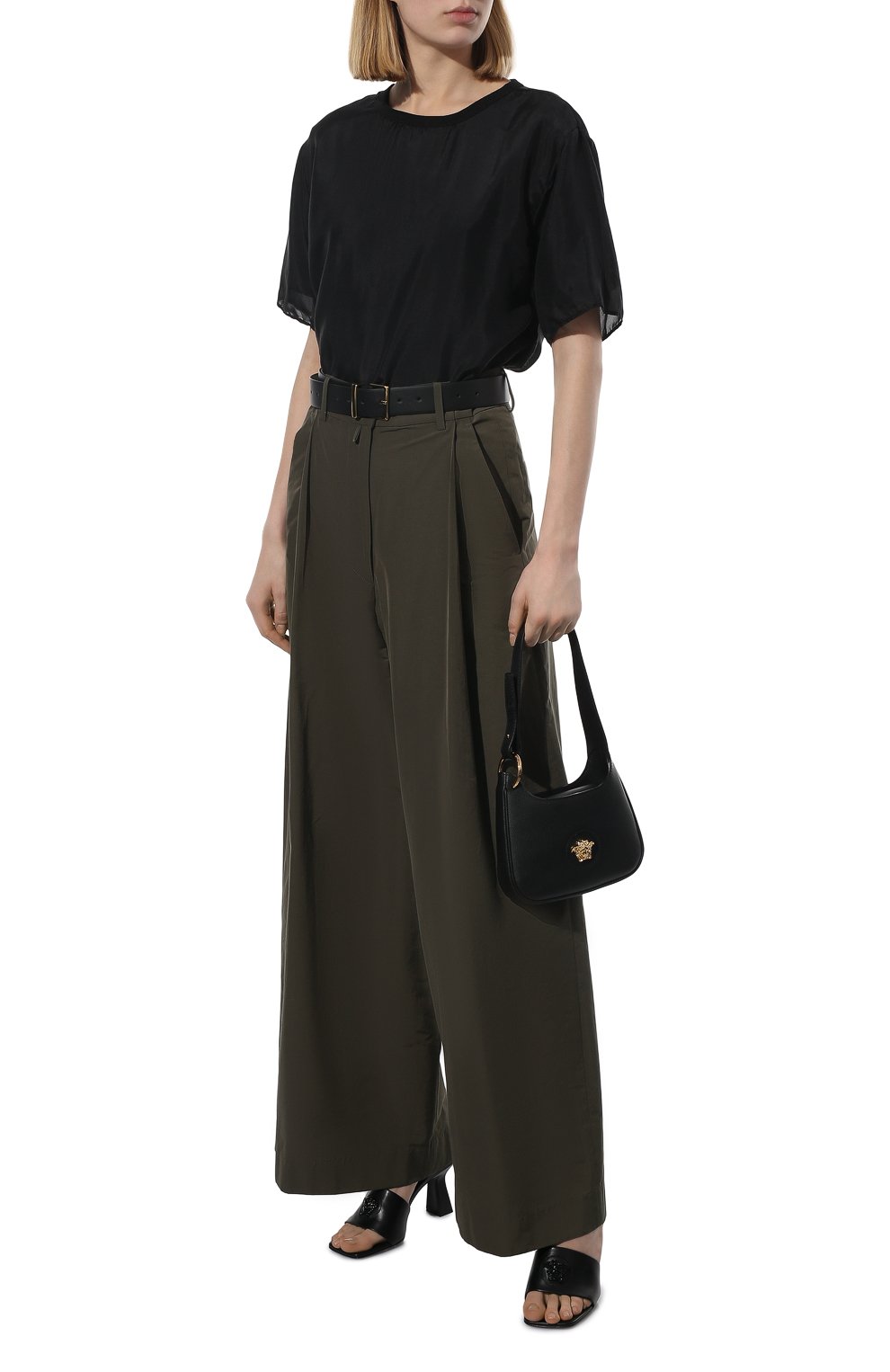 Брюки DRIES VAN NOTEN хаки цвета по цене 54950 руб., арт. 221-030942-4027, фото 2 Брюки DRIES VAN NOTEN, арт. 221-030942-4027, фото 2