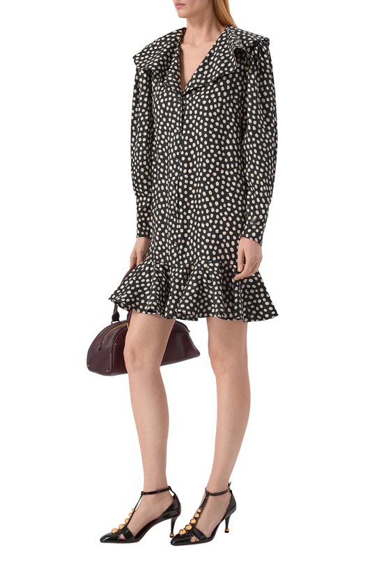 Шелковое платье Chloé CH26SR037300 Чёрно-белый  CH26SR037300 Фото 2