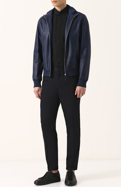 Хлопковая рубашка с воротником-стойкой GIORGIO ARMANI, арт. WSC0YT/WS28C, фото 2