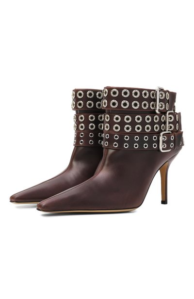 Женские кожаные ботильоны buckle belt MACH & MACH, арт. FW25-S0974-95-VCL-BRW