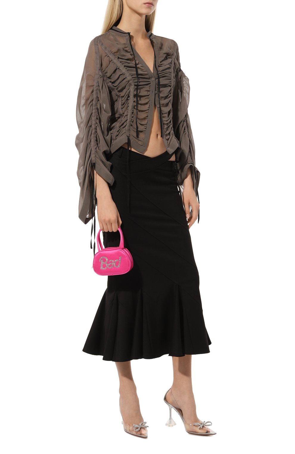 Сумка superamini baddie AMINA MUADDI розового цвета по цене 67700 руб., арт. SUPERAMINI BADDIE/SATIN, фото 7 Сумка superamini baddie AMINA MUADDI, арт. SUPERAMINI BADDIE/SATIN, фото 7