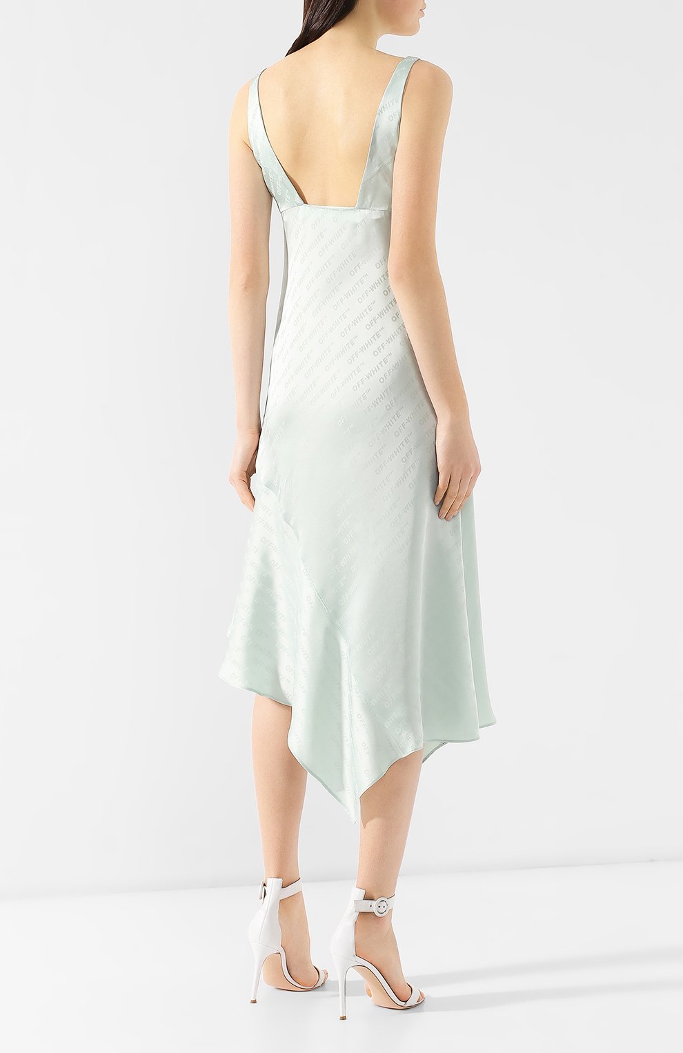 Атласное платье OFF-WHITE, арт. 0WDB120R19C860574100, фото 4