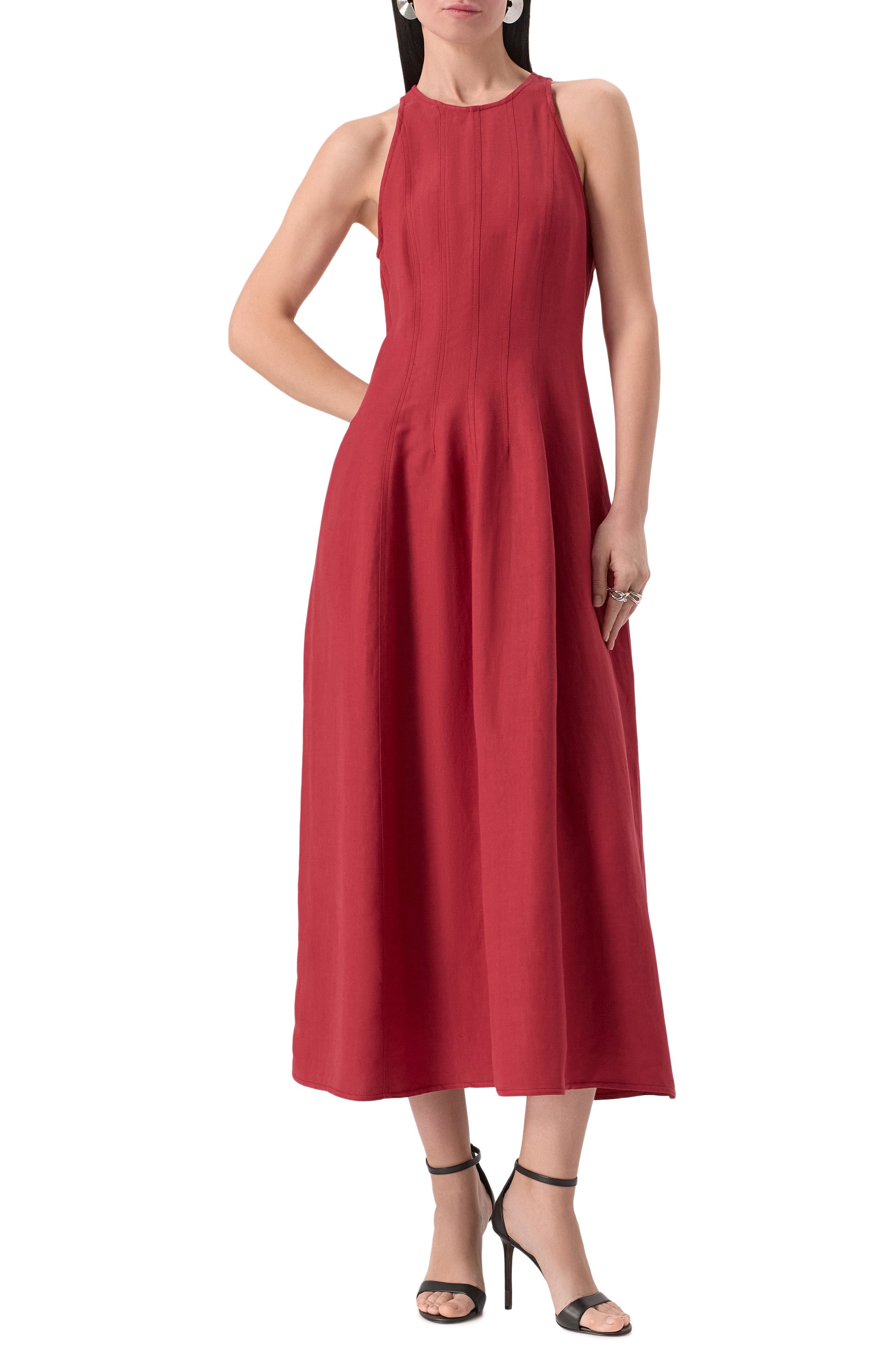 Платье из вискозы и льна BRUNELLO CUCINELLI, арт. MH126A5171, фото 2